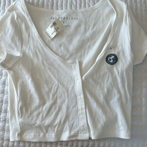 White cropped short sleeve